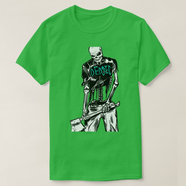Dedsec Skeleton mit ax T-Shirt (Design vorne)