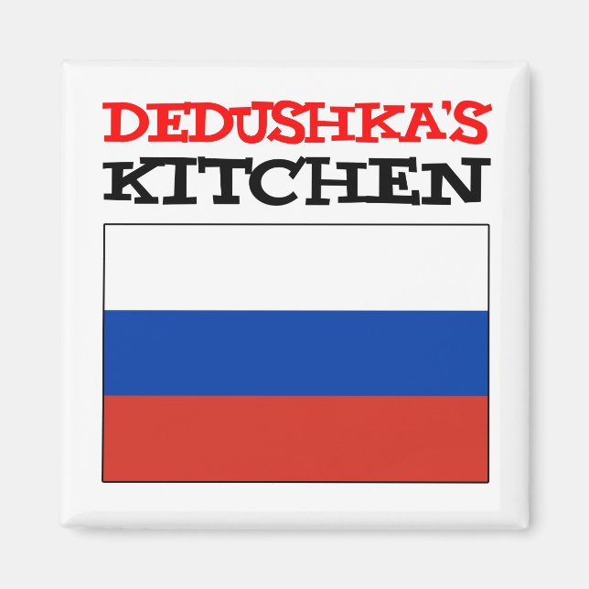 Dedushkas Küchenflagge - Russische Flagge Magnet (Vorne)