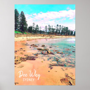Dee Why Sydney Nord Beaches Retro-Reisedruck Poster