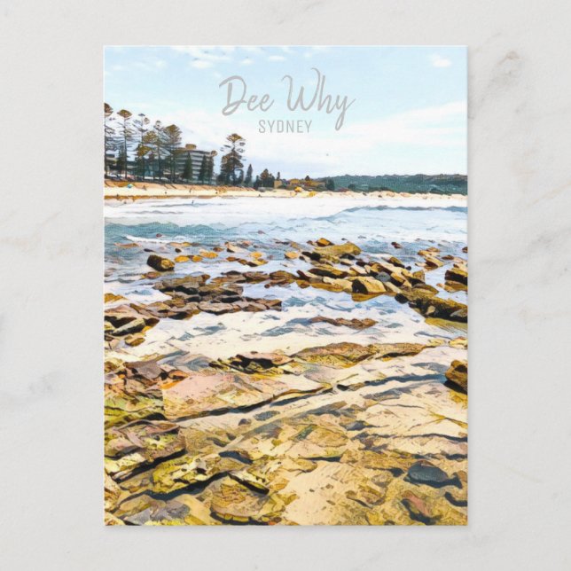Dee Why Sydney Northern Beaches Retroreise Postkarte (Vorderseite)