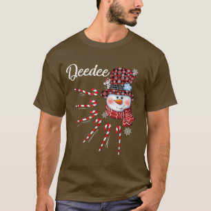 Deedee Snowman Candy Cane Christmas Red Kariert Ha T-Shirt