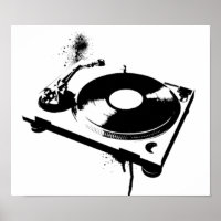Deejay DJ Turntable Poster | Hausmusikgeschenke