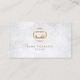 Deejay Gold Turntable Icon Business Card Visitenkarte