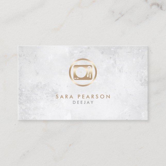 Deejay Gold Turntable Icon Business Card Visitenkarte (Vorderseite)