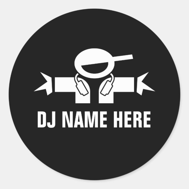Deejay nom autocollants pour la musique DJ Disk Jo (Devant)