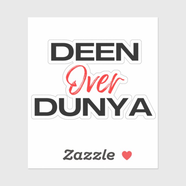 Deen Over Dunya Ramadan Mubarak Islamischer Muslim Aufkleber (Blatt)