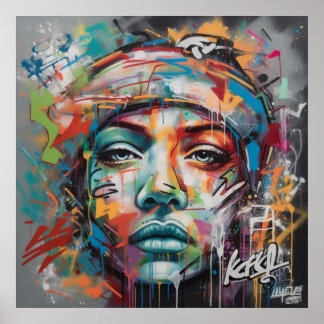 Deep and Intriguine Graffiti Art Poster
