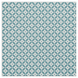Deep Aqua and White Geometric Muster Shippo Stoff
