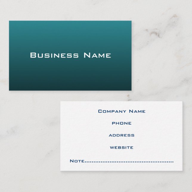 Deep Aquamarin Business Card Visitenkarte (Vorne/Hinten)
