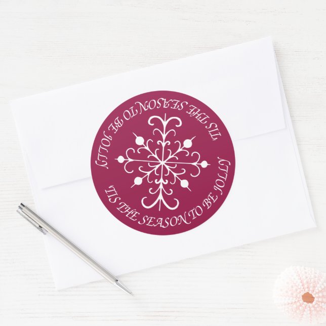 Deep Berry Snowflake Stickers (Umschlag)