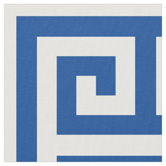 Deep Blue Alternatives griechisches Schlüsselquadr Stoff (Nahaufnahme)