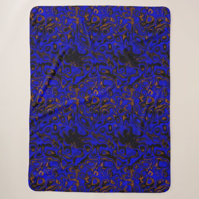 Deep Blue and Gold Fire Stone Sherpadecke (Vorderseite)