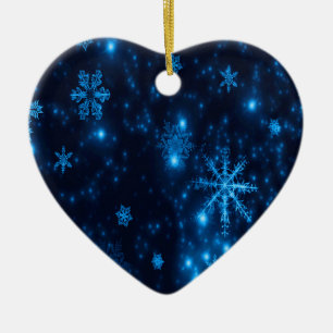 Deep Blue Bright Schneeflocken Keramik Herzlich Wi Ornament