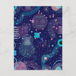 Deep Blue Dreams Abstract Art Postkarte