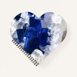 Deep Blue Fluorite Crystal & Flake Calcite Notizbuch
