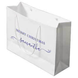 Deep Blue Frohe Weihnachten Niedlich Bow Signature Große Geschenktüte