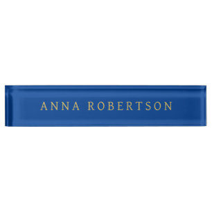 Deep Blue Gold Beruflich Trendy Minimalistisch Chi Namensplakette