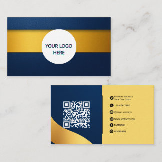 Deep Blue & Gold voll anpassbar Elegant Design Visitenkarte