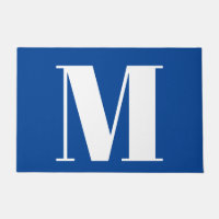Deep Blue Initial Letter Monogram Modern Stilvoll