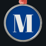Deep Blue Initial Letter Monogram Modern Stilvoll Ornament Aus Metall<br><div class="desc">Möchten Sie ein Produkt mit den Initialen Ihres Namens besitzen? Es ist sehr einfach,  ästhetisch und attraktiv.</div>
