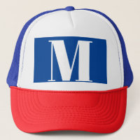 Deep Blue Initial Letter Monogram Modern Stilvoll