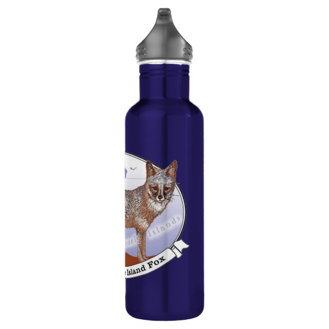 Deep Blue Island Fox Logo Steel Water Flasche 24 o Edelstahlflasche (Rechts)