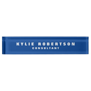 Deep Blue Legible Beruflich Trendy Modern Namensplakette
