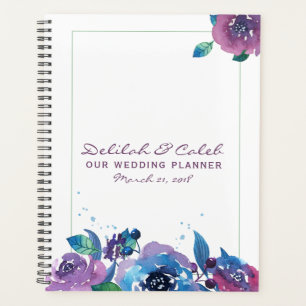 Deep Blue Lila Moody Twilight Floral Wedding Planer