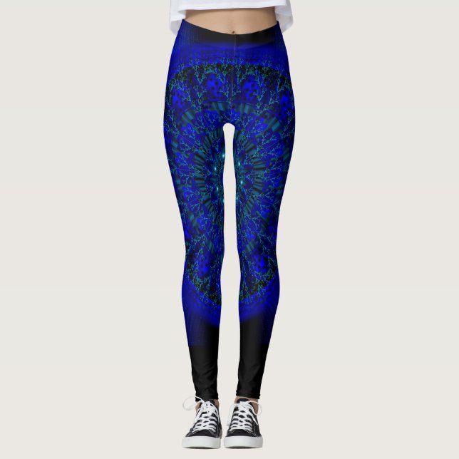 Deep Blue mandala Leggings (Vorderseite)