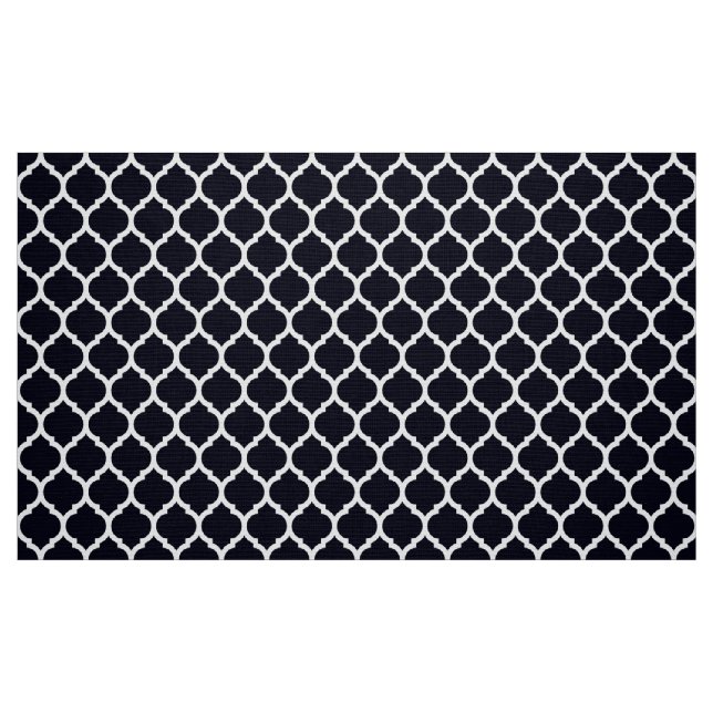 Deep Blue marokkanischer Gitter Quatrefolienmuster Stoff (Fat Quarter (45,7 x 55,9 cm))
