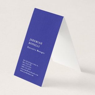 Deep blue minimalist moderne Premium Leinen Visitenkarten