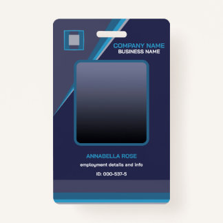Deep Blue Modern Business ID Abzeichen Ausweis