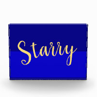Deep Blue Night Sky Elegante Warm "Starry" Script