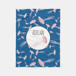 Deep Blue Ocean Jellyfish Pattern Individuelle Nam Fleecedecke