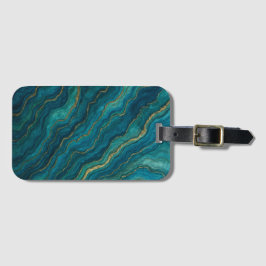 Deep Blue Ocean Marble Agate Texture Gepäckanhänger