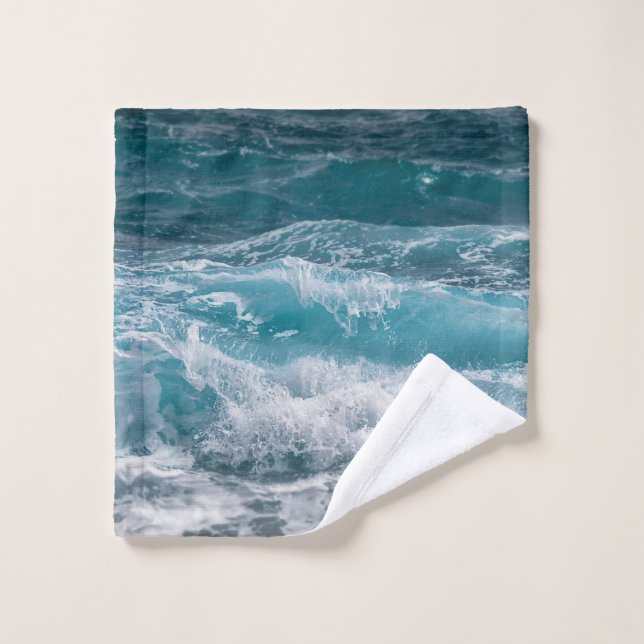 Deep Blue Ocean Wave Comfort (Gant de toilette)