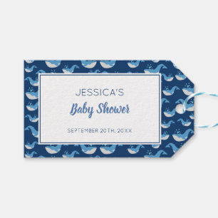Deep Blue Ocean Whale Baby Boy Baby Dusche Geschenkanhänger