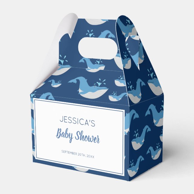 Deep Blue Ocean Whale Baby Boy Baby Dusche Geschenkschachtel (Vorderseite)