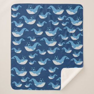 Deep Blue Ocean Whale Muster Sherpadecke