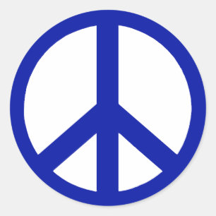 Deep Blue Peace Runder Aufkleber