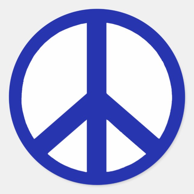 Deep Blue Peace Runder Aufkleber (Vorderseite)