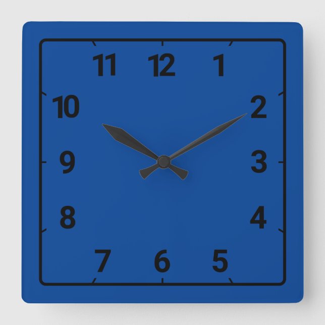 Deep blue quadratische wanduhr (Vorderseite)