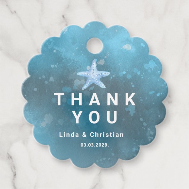 Deep Blue Sea Summer Wedding  Geschenkanhänger (Vorderseite)
