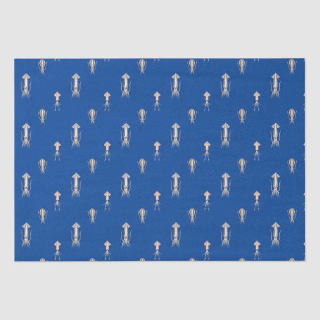 Deep Blue Sea Tintenfisch Muster Seidenpapier (Vorderseite)