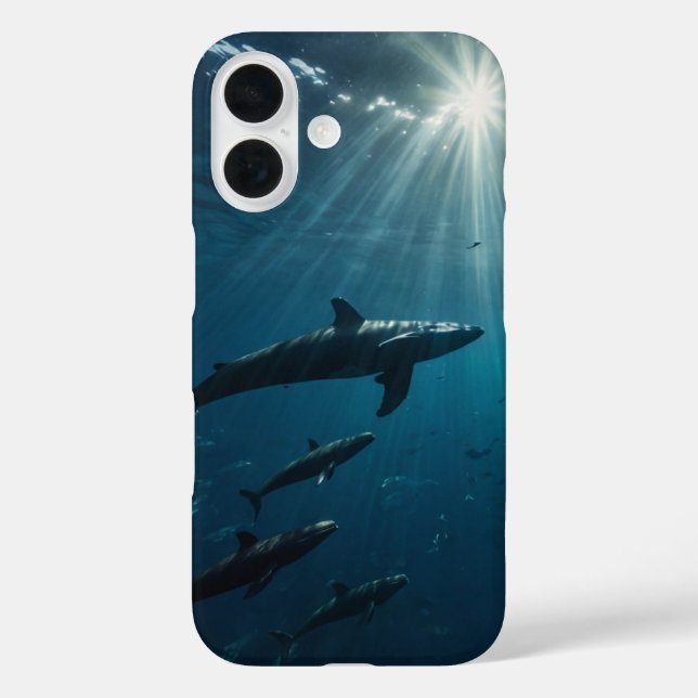 Deep Blue Silence iPhone 16 Hülle (Rückseite)