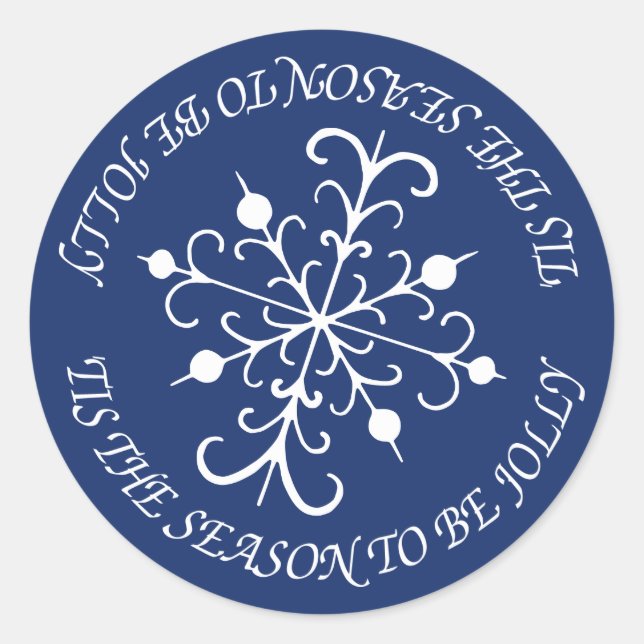 Deep Blue Snowflake Stickers (Vorderseite)