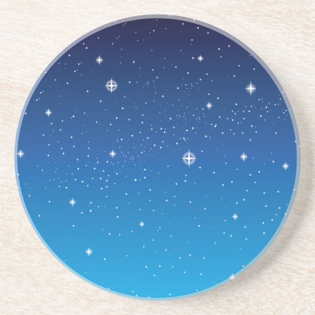 Deep Blue Starry Night Sky Getränkeuntersetzer (Vorne)