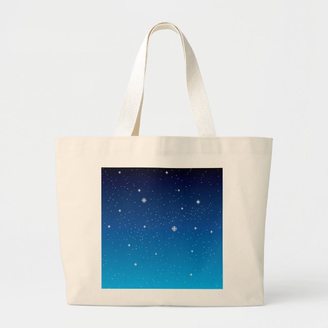 Deep Blue Starry Night Sky Jumbo Stoffbeutel (Vorne)