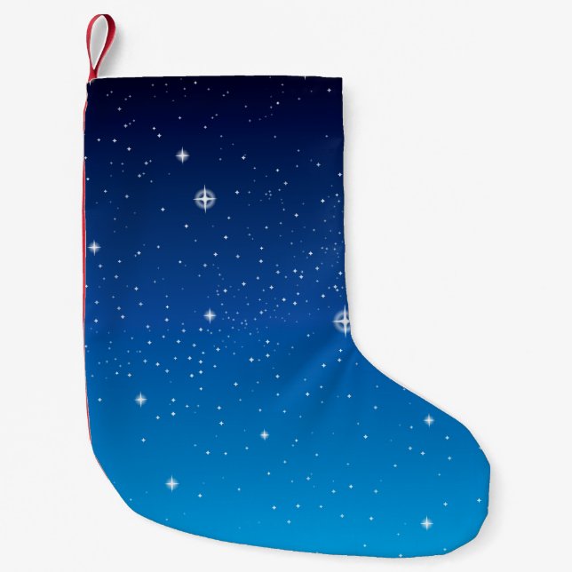Deep Blue Starry Night Sky Kleiner Weihnachtsstrumpf (Vorderseite)