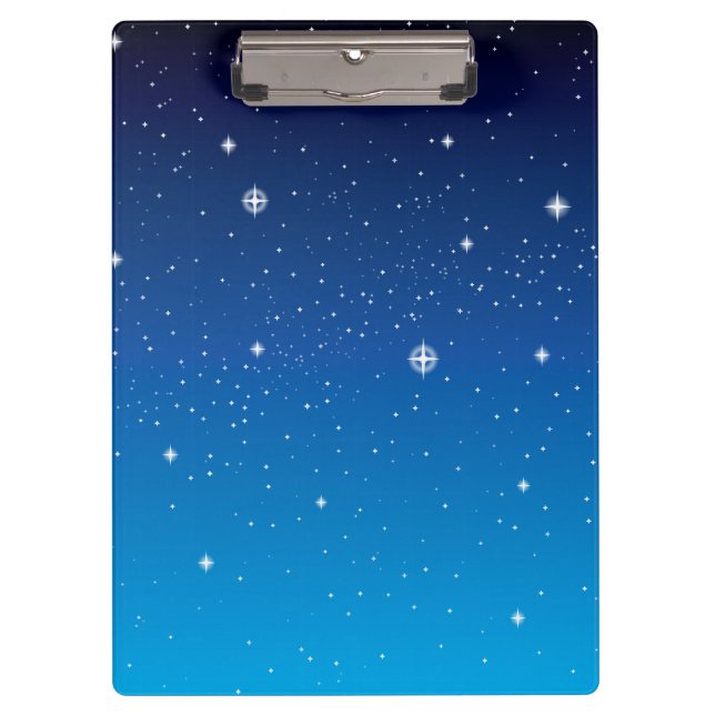 Deep Blue Starry Night Sky Klemmbrett (Vorderseite)